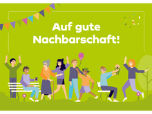 Plakat mit mit vielen Menschen darauf