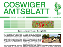Ausschnitt Titelblatt des Amtsblattes vom 05.07.2025
