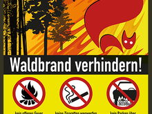 Plakat Waldbrandgefahr, Grafik: www.andrea-orth-grafik.de/stockadobe.com#321250514