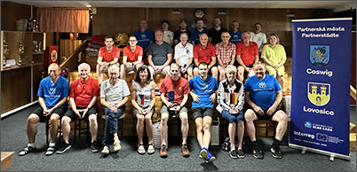 Gruppenfoto Kegeln mit der Partnerstadt Lovosice, Foto: Veronika Pišlova