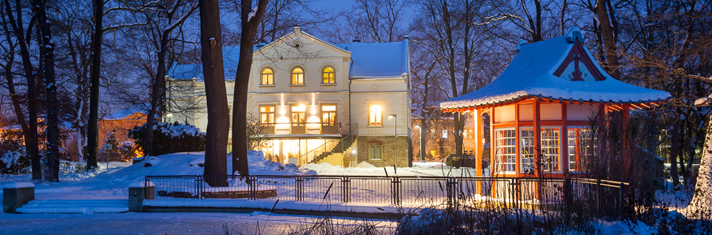 Winterlicher Blick zur Villa Teresa