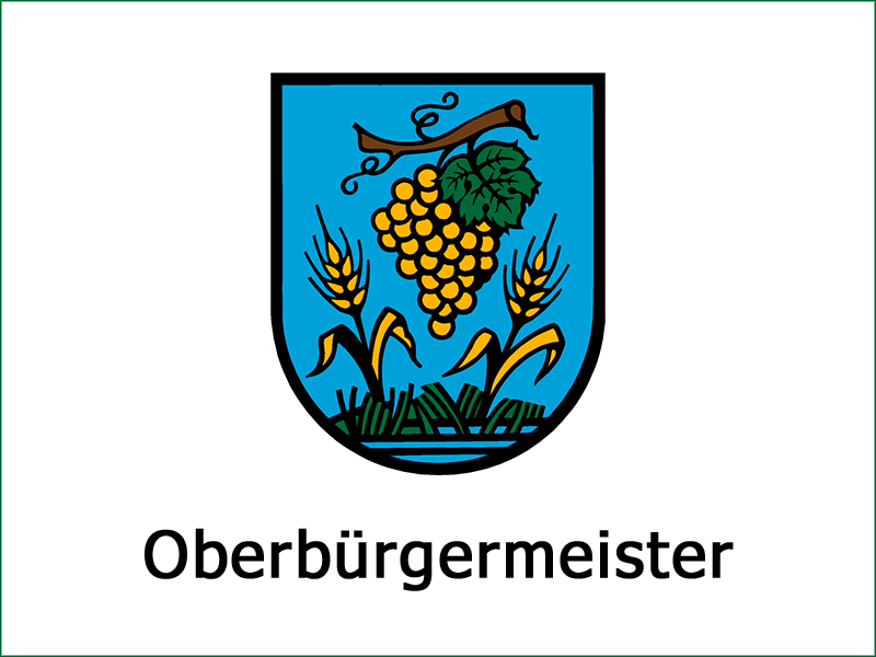 Coswiger Wappen mit Schriftzug "Oberbürgermeister"