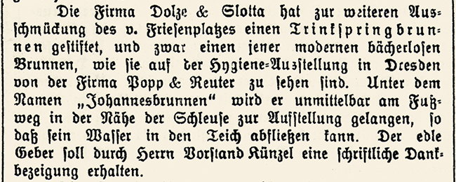 Artikel aus Coswiger Tageblatt vom 14. September 1911 